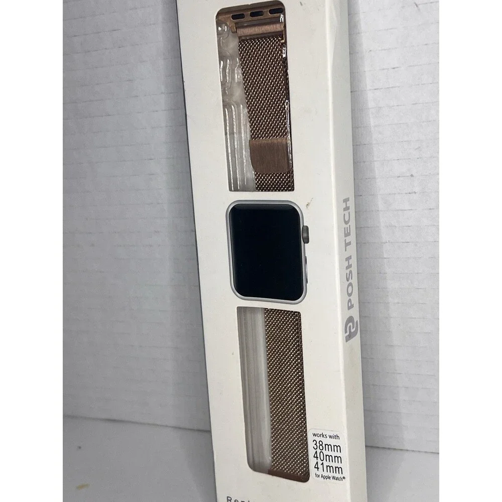 NEW Posh Tech Rose Gold Stainless Steel Mesh Apple Watch Band 38mm 40mm 41mm